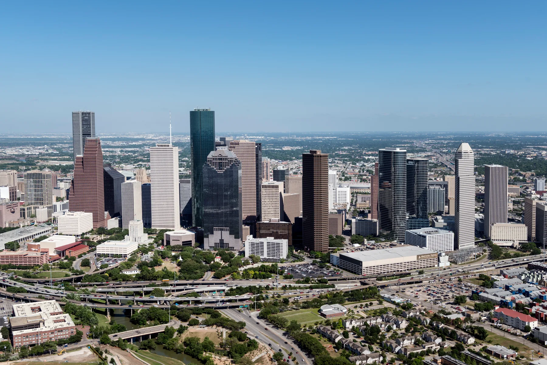 Houston skyline and regional infrastructure
